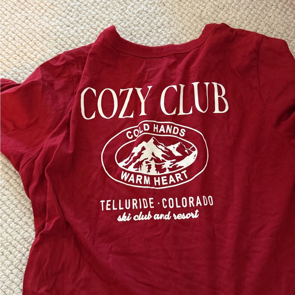 Cozy Club' Red Graphic Tee - Telluride Colorado